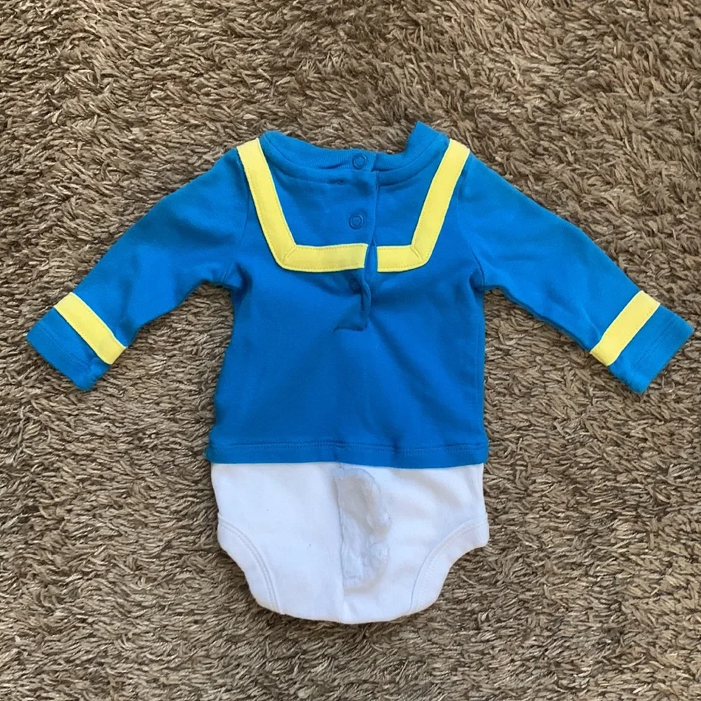 Disney Store Baby Donald Duck One Piece Sz 0-3 mos HALLOWEEN Costume - Picture 3 of 4